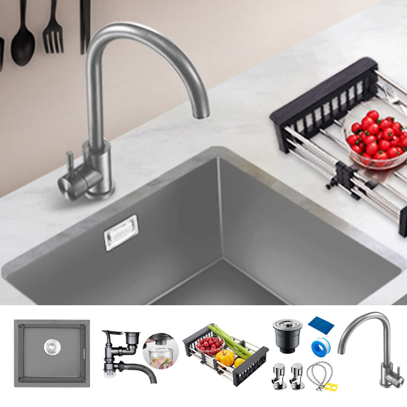 Rectangle Stainless Steel Kitchen Sink with Basket Strainer Sink