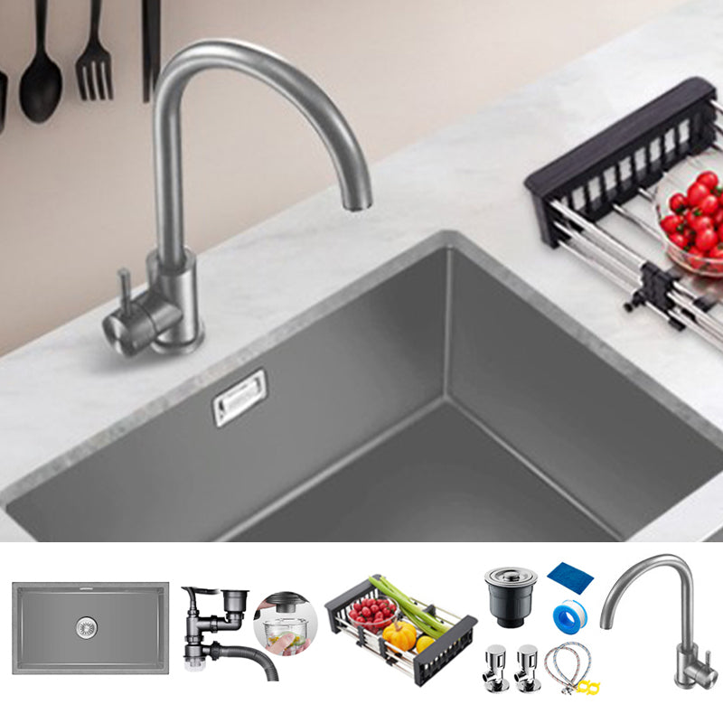 Rectangle Stainless Steel Kitchen Sink with Basket Strainer Sink