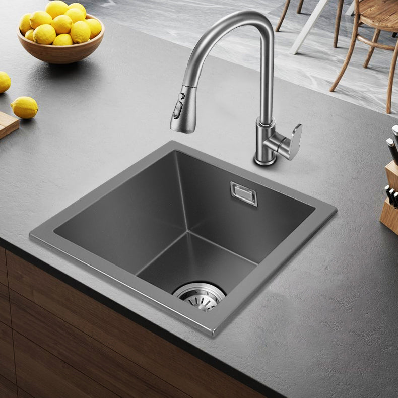 Rectangle Stainless Steel Kitchen Sink with Basket Strainer Sink