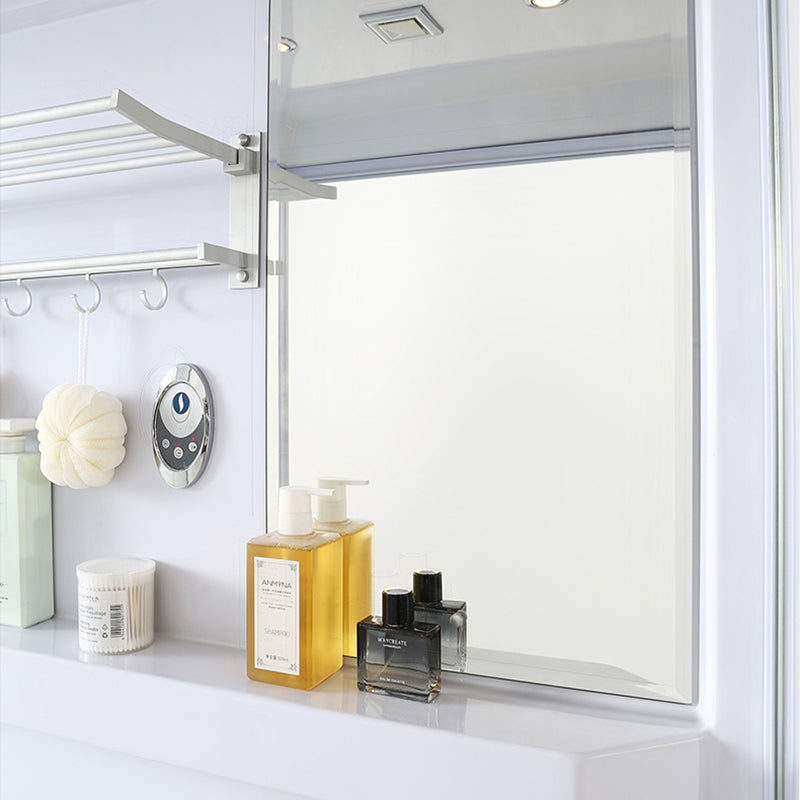 Contemporary Shower Enclosure Frosted Rectangle Shower Enclosure in White