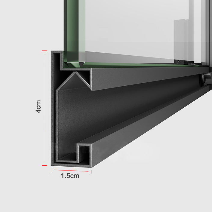 Contemporary Plain Shower Enclosure Neo-Angle Clear Semi-Frameless Shower Enclosure