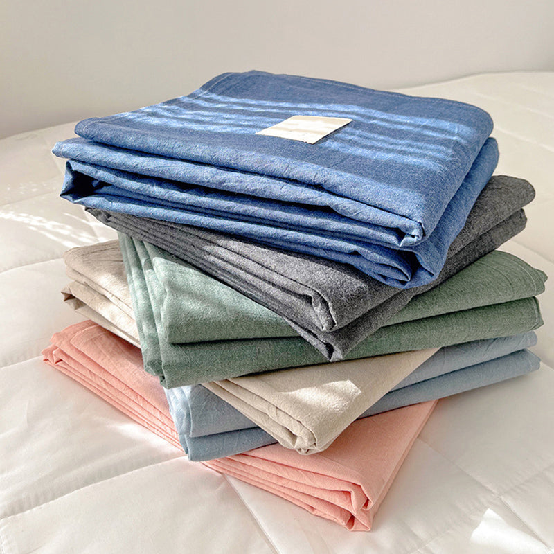 Cotton Twill Bed Sheet Set 1 and 3 Piece Fitted Sheet Solid Color Sheet