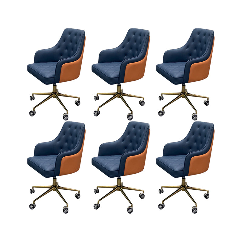 Modern Fixed Arms Swivel Chair Adjustable Seat Height Office Chair with Wheels