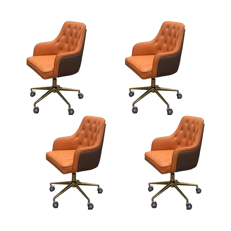 Modern Fixed Arms Swivel Chair Adjustable Seat Height Office Chair with Wheels