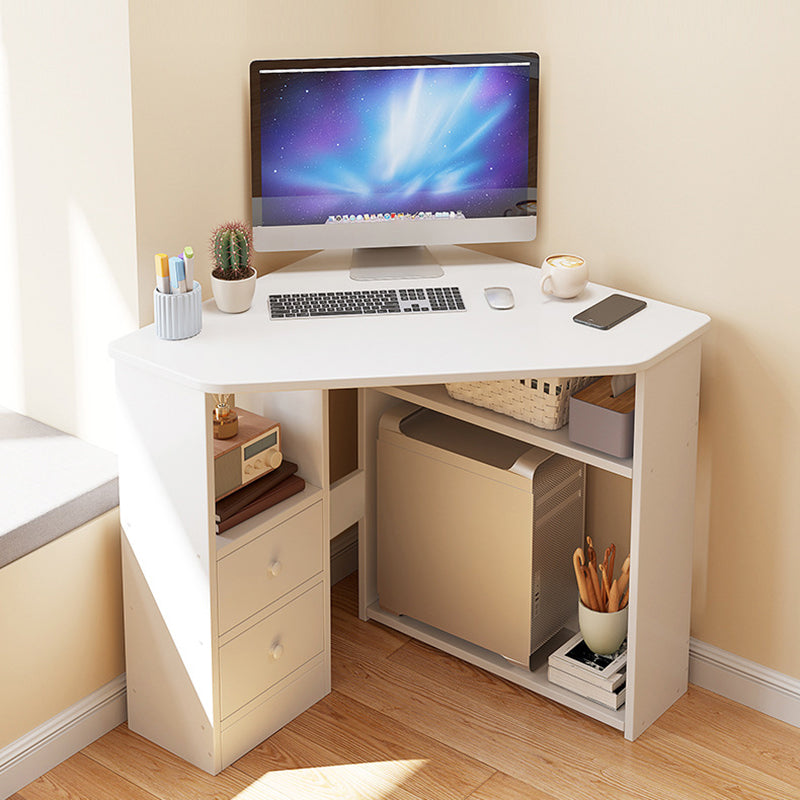 Contemporary Engineered Wood Writing Desk Home Office Desk with Shelves