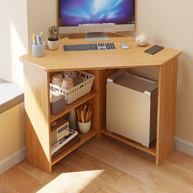 Contemporary Engineered Wood Writing Desk Home Office Desk with Shelves