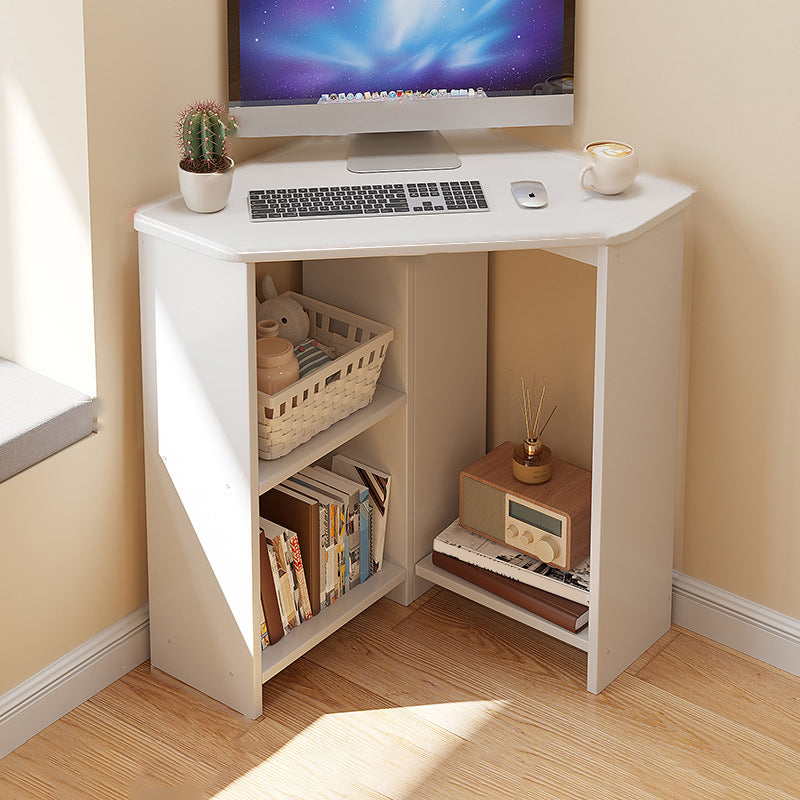 Contemporary Engineered Wood Writing Desk Home Office Desk with Shelves