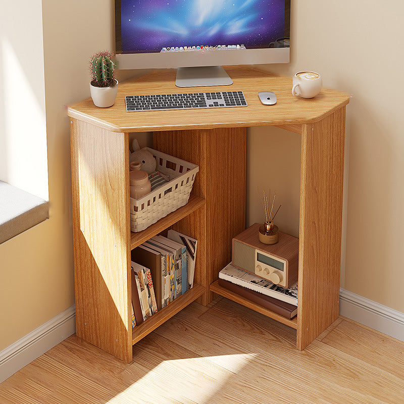 Contemporary Engineered Wood Writing Desk Home Office Desk with Shelves