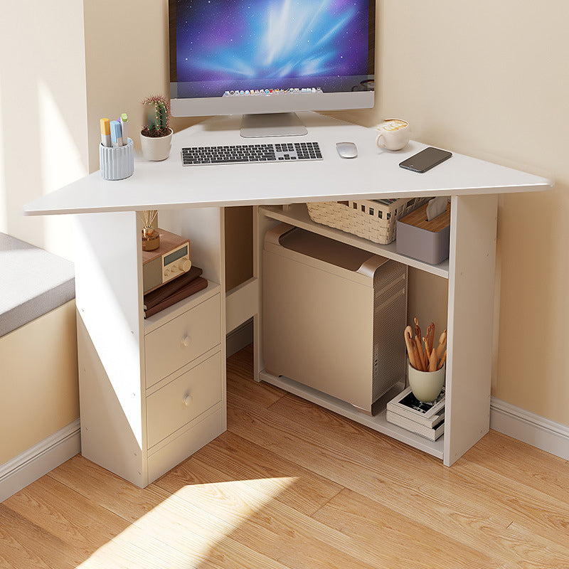 Contemporary Engineered Wood Writing Desk Home Office Desk with Shelves