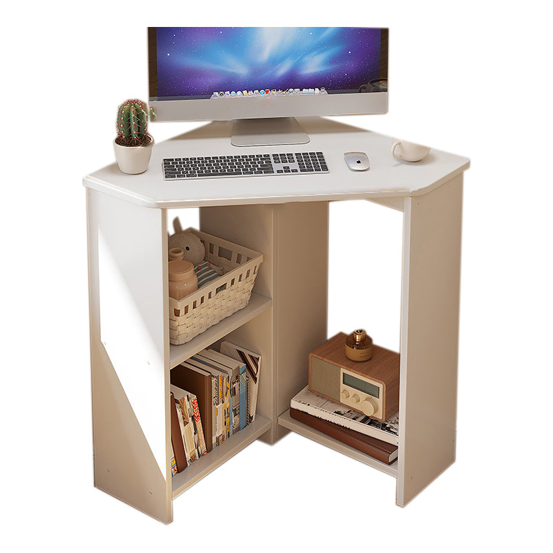 Contemporary Engineered Wood Writing Desk Home Office Desk with Shelves