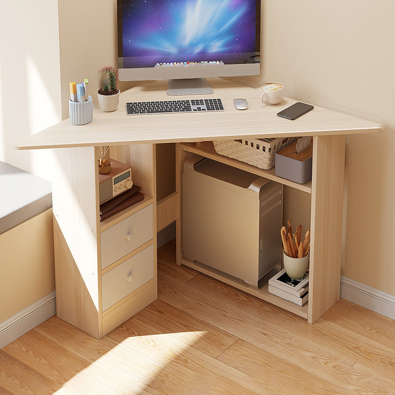 Contemporary Engineered Wood Writing Desk Home Office Desk with Shelves