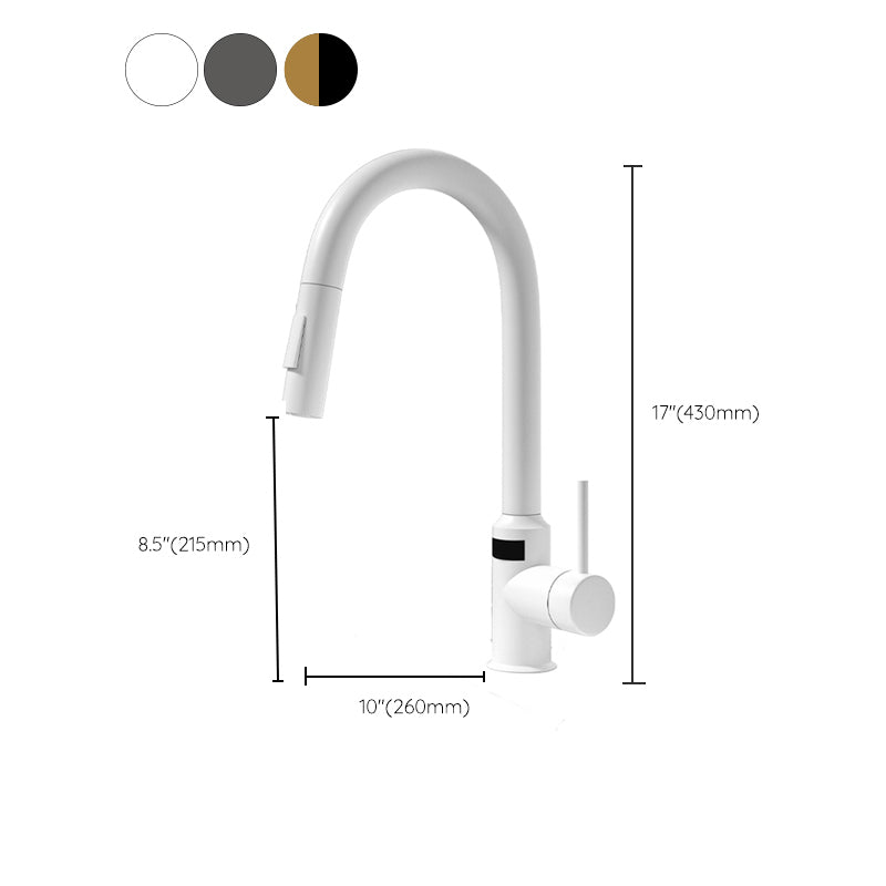 Modern Standard Bar Faucet 1-Handle with Pull down Sprayer Kitchen Faucet