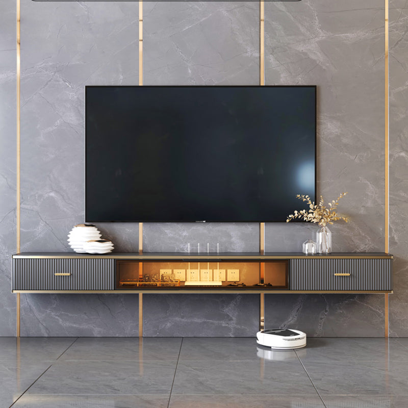 Glam Stone TV Console Wall-mounted Media Console TV Stand for Living Room