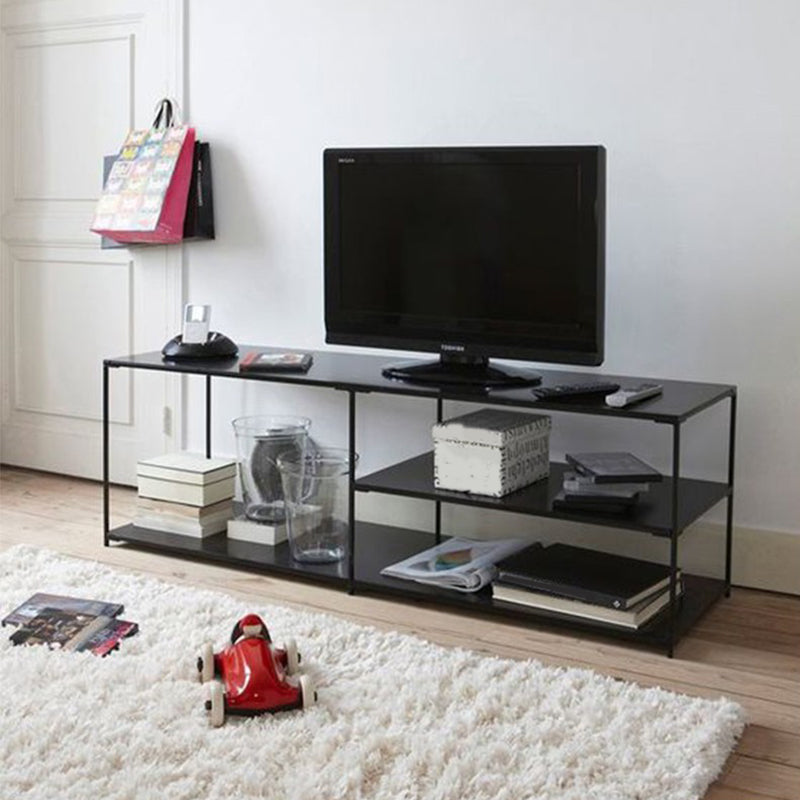 Industrial Metal TV Stand Console Open Storage TV Media Stand for Living Room