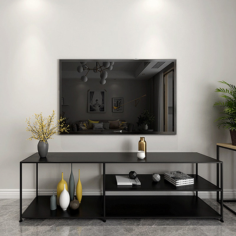 Industrial Metal TV Stand Console Open Storage TV Media Stand for Living Room