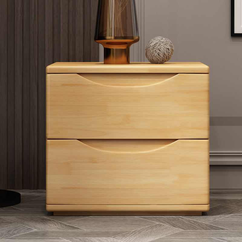 Contemporary Bed Nightstand Solid Wood Bedside Cabinet with Drawers