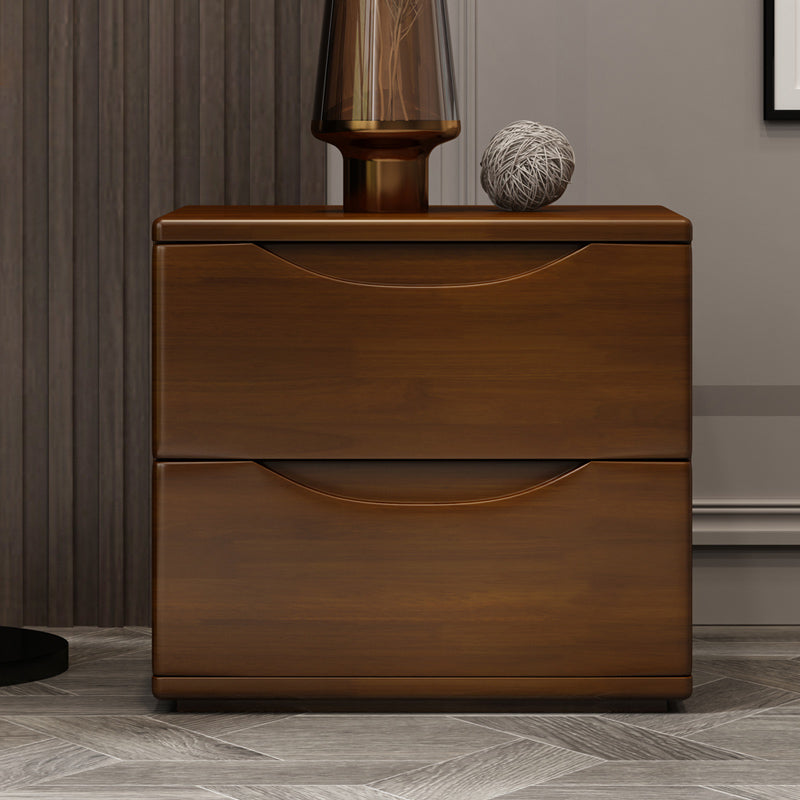 Contemporary Bed Nightstand Solid Wood Bedside Cabinet with Drawers