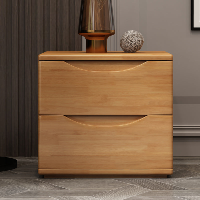 Contemporary Bed Nightstand Solid Wood Bedside Cabinet with Drawers