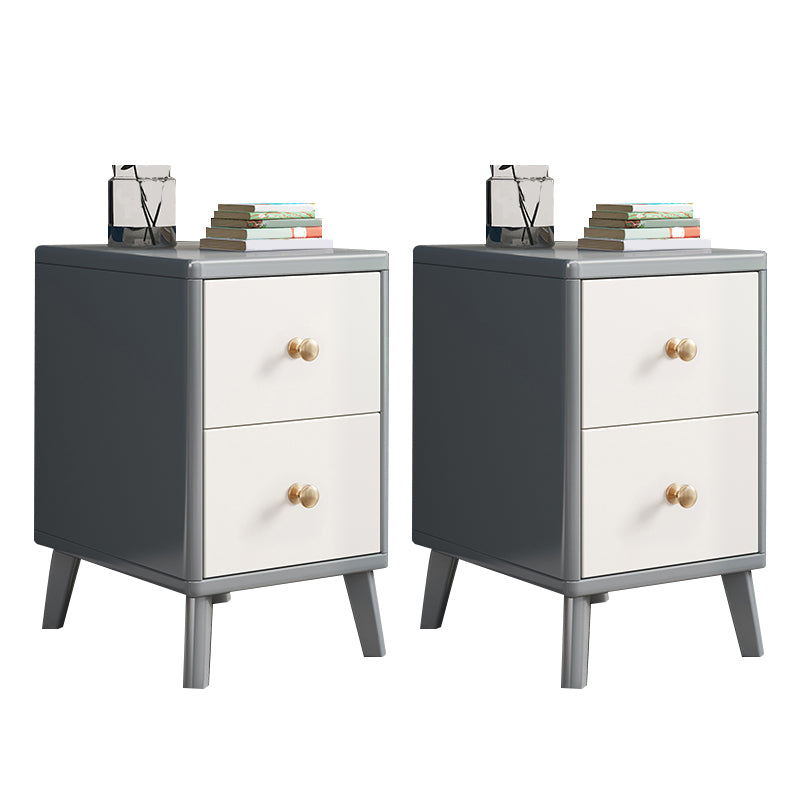 Solid Wood Bedside Cabinet Contemporary Night Table with Drawers