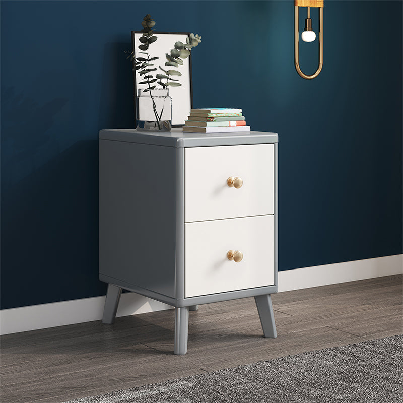 Solid Wood Bedside Cabinet Contemporary Night Table with Drawers