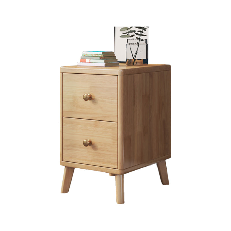 Solid Wood Bedside Cabinet Contemporary Night Table with Drawers