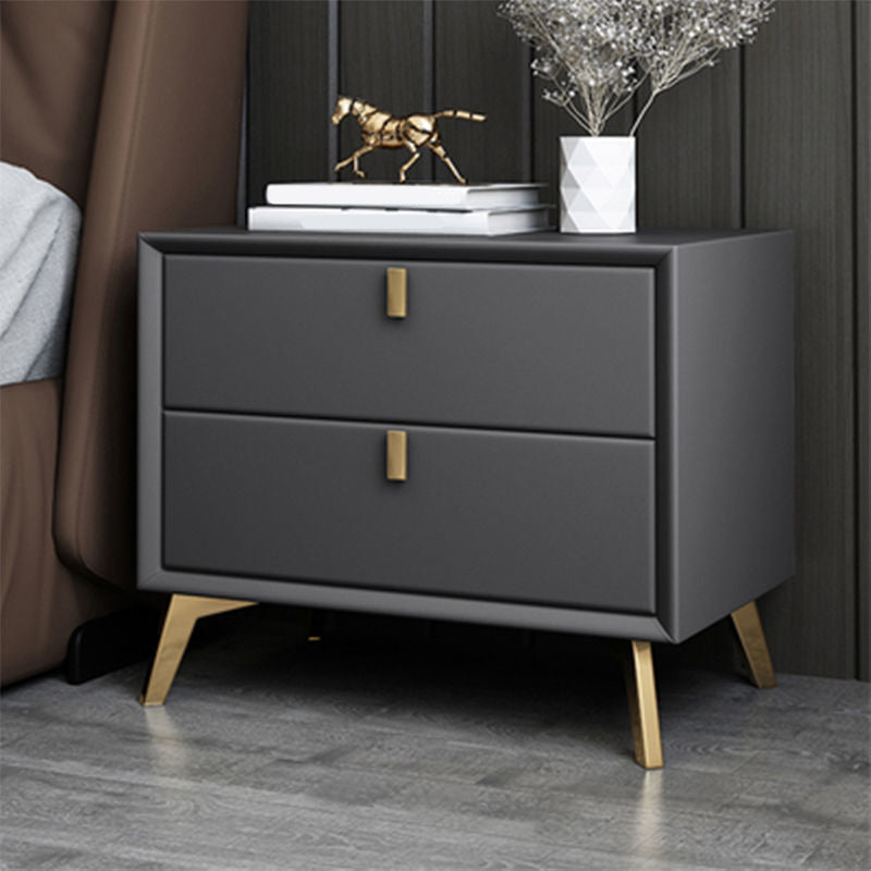 2-drawer Modern Accent Table Nightstand Antique Finish Nightstand