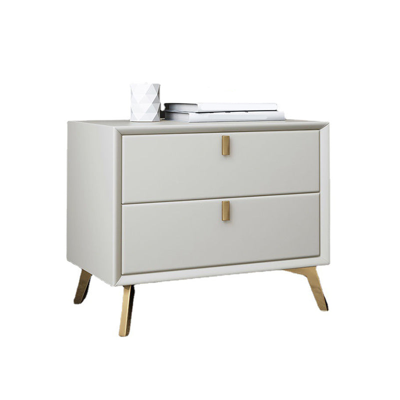 2-drawer Modern Accent Table Nightstand Antique Finish Nightstand