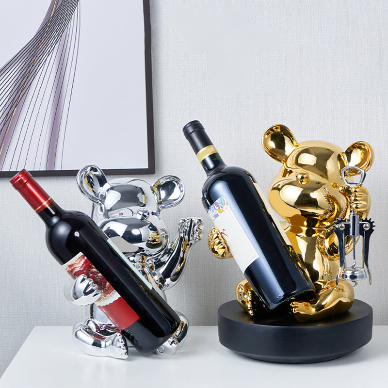 Glam Wine Bottle Rack Tabletop Resin Bottle Holder for Living Room