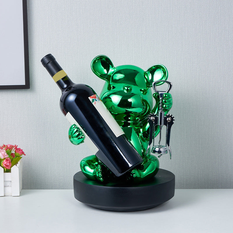 Glam Wine Bottle Rack Tabletop Resin Bottle Holder for Living Room