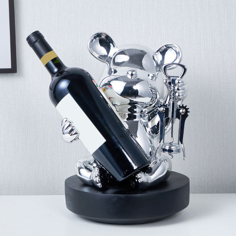 Glam Wine Bottle Rack Tabletop Resin Bottle Holder for Living Room