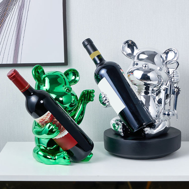 Glam Wine Bottle Rack Tabletop Resin Bottle Holder for Living Room