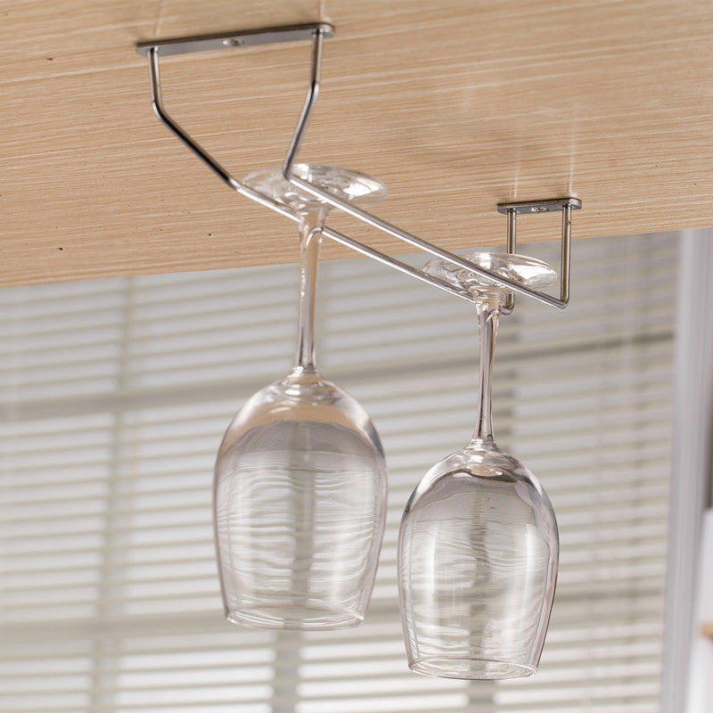 Modern Style Metal Hanging Wine Rack Wine Stemware Holder for Kitchen