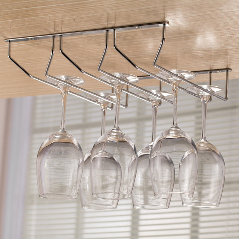 Modern Style Metal Hanging Wine Rack Wine Stemware Holder for Kitchen