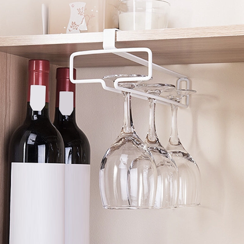 Contemporary Metal Hanging Wine Rack Wine Stemware Holder for Kitchen