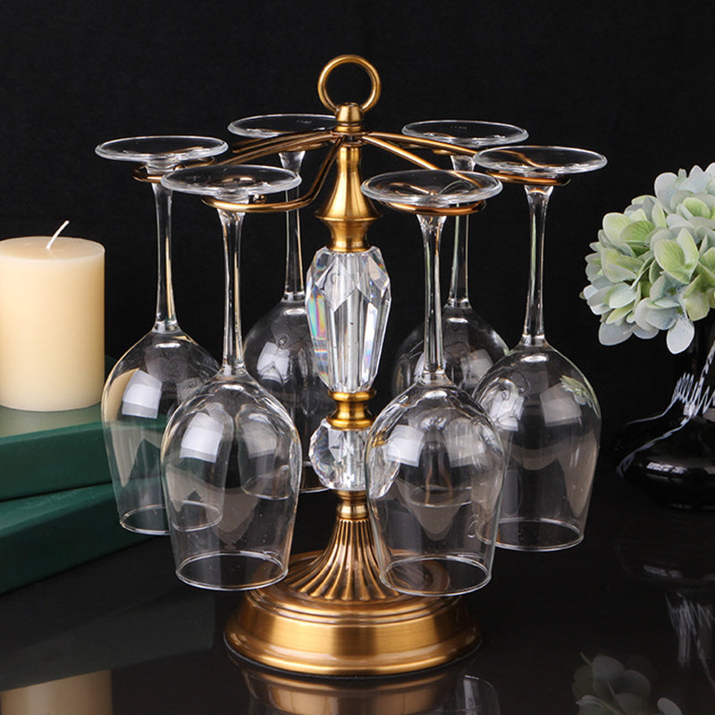 Modern Metal Glass Rack Free-Stand Tabletop Glass & Stemware Holder