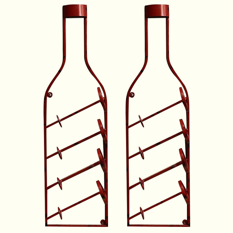 Wall Mounted Metal Contemporary Style Wine Bottle Holder for Kitchen