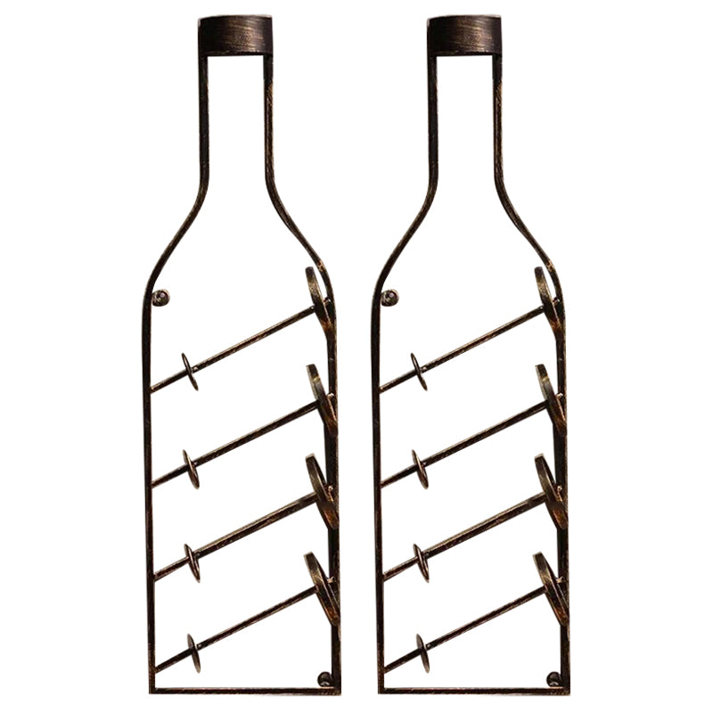 Wall Mounted Metal Contemporary Style Wine Bottle Holder for Kitchen