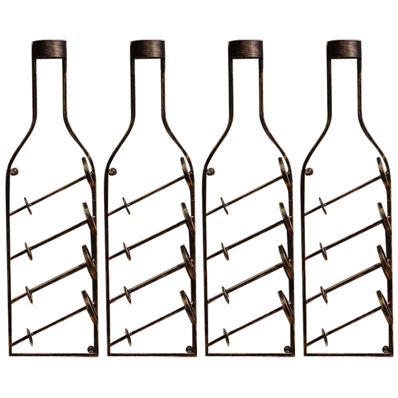 Wall Mounted Metal Contemporary Style Wine Bottle Holder for Kitchen