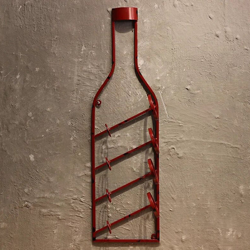 Wall Mounted Metal Contemporary Style Wine Bottle Holder for Kitchen