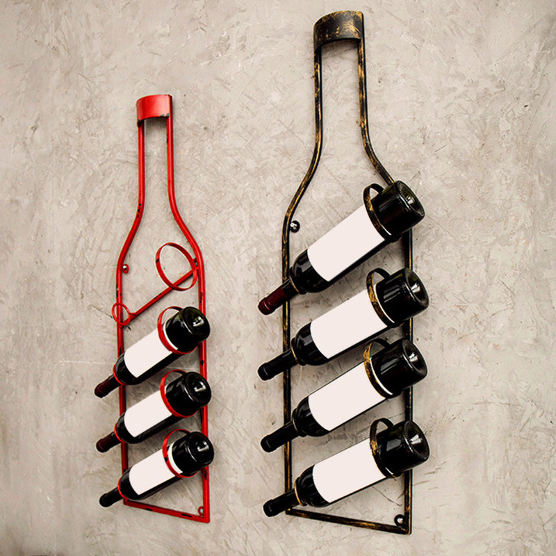 Wall Mounted Metal Contemporary Style Wine Bottle Holder for Kitchen