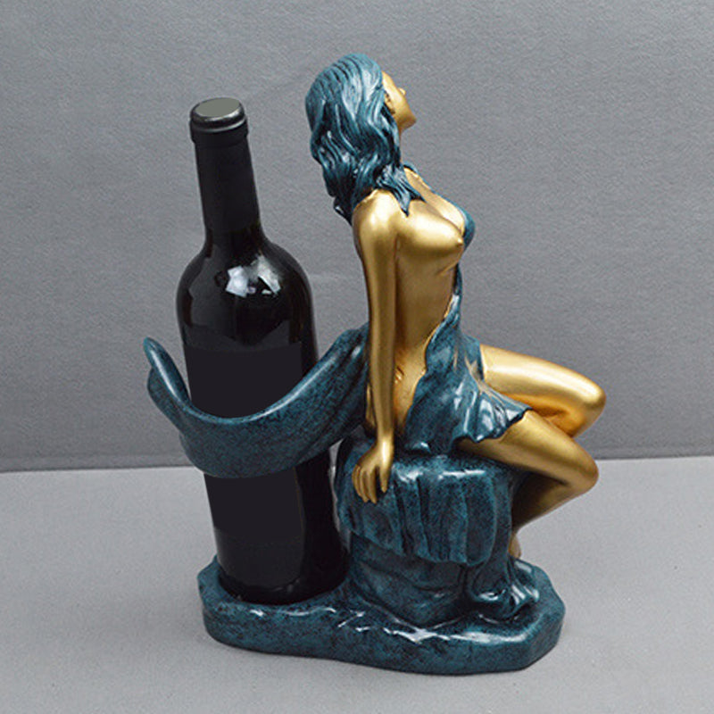 Glam Resin Wine Bottle Holder Tabletop Wine Bottle Rack for Living Room