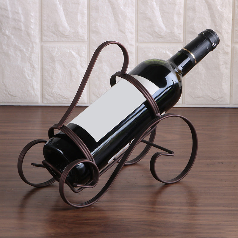 Contemporary Iron Wine Bottle Rack Countertop Bottle Holder for Living Room