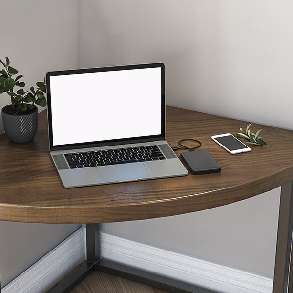 Modern Solid Wood Office Desk 29.53" Tall Corner Writing Desk