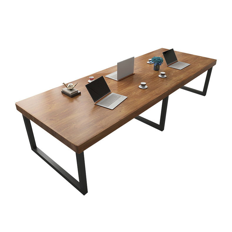 Solid Wood Rectangle Office Desk Industrial 29.53" Tall Writing Desk