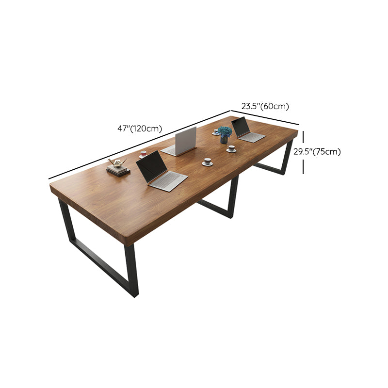 Solid Wood Rectangle Office Desk Industrial 29.53" Tall Writing Desk