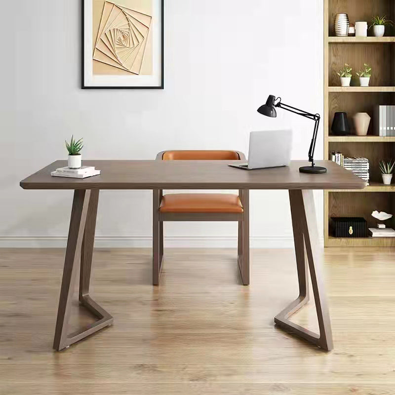 Contemporary Writing Desk Solid Wood Home Office Desk with Legs