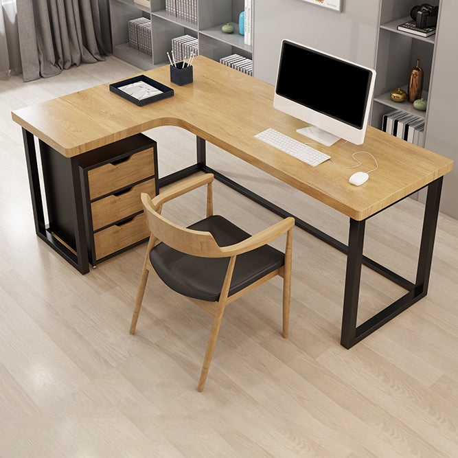 29.25-inch Height Modern Writing Desk L-Shape Solid Wood Office Desk