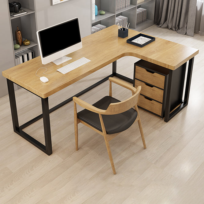 29.25-inch Height Modern Writing Desk L-Shape Solid Wood Office Desk