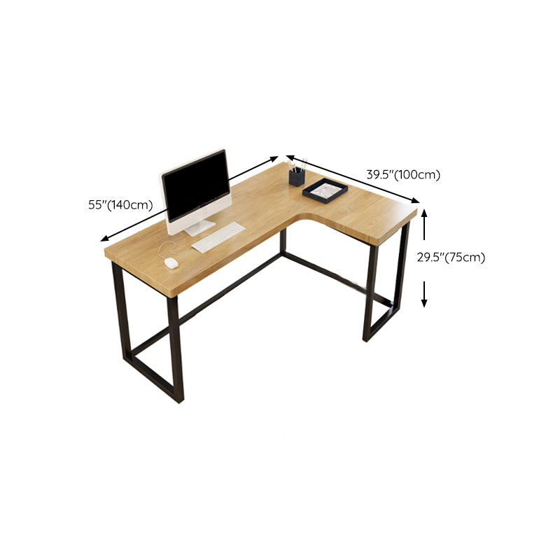 29.25-inch Height Modern Writing Desk L-Shape Solid Wood Office Desk