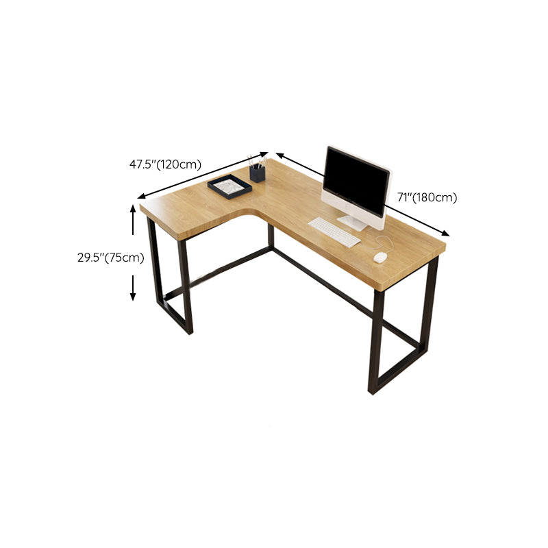 29.25-inch Height Modern Writing Desk L-Shape Solid Wood Office Desk